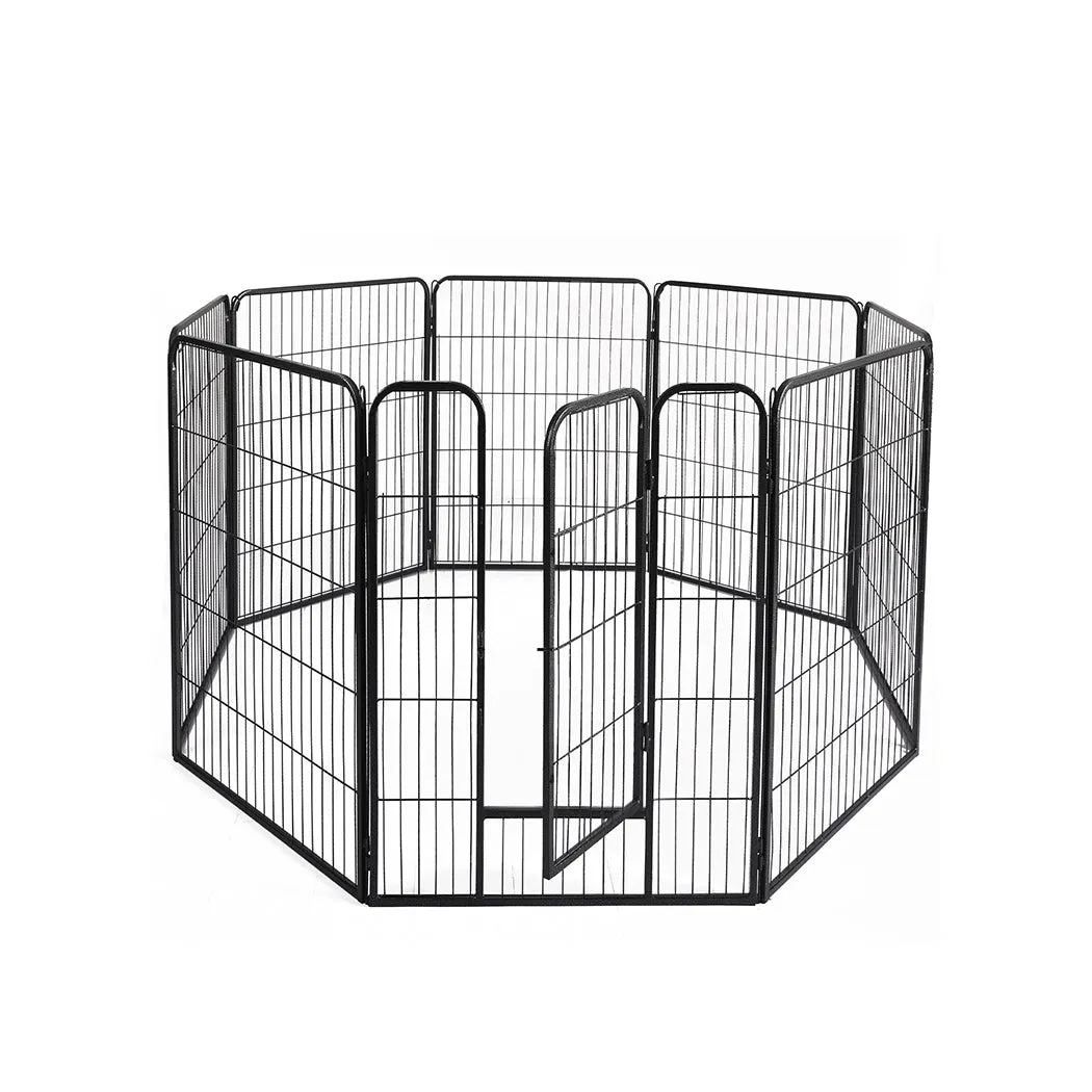 24'' 8 Panel Pet Dog Playpen Puppy Exercise Cage Enclosure Fence Cat Play Pen - Black