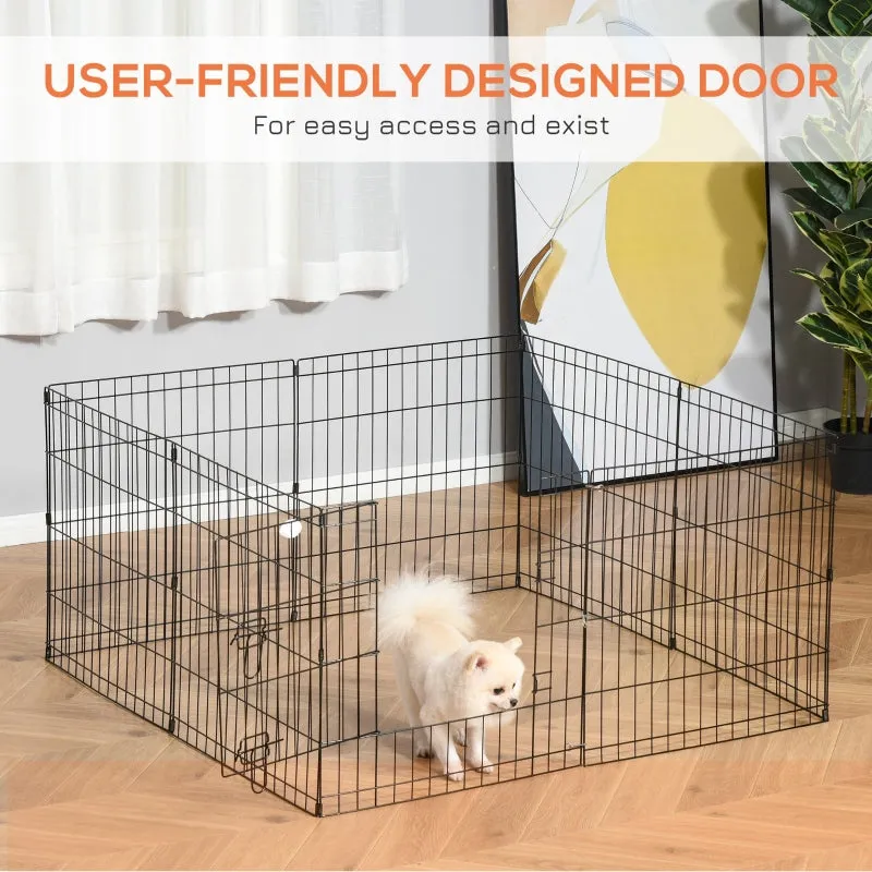 24" 8 Panel Foldable Metal Pet Playpen