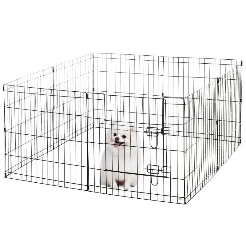 24" 8 Panel Foldable Metal Pet Playpen