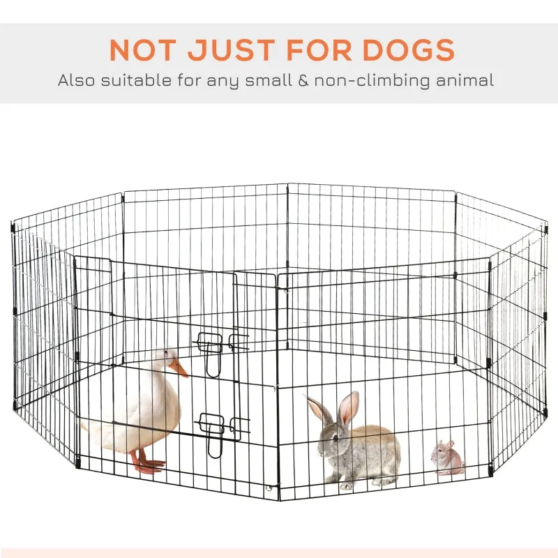 24" 8 Panel Foldable Metal Pet Playpen