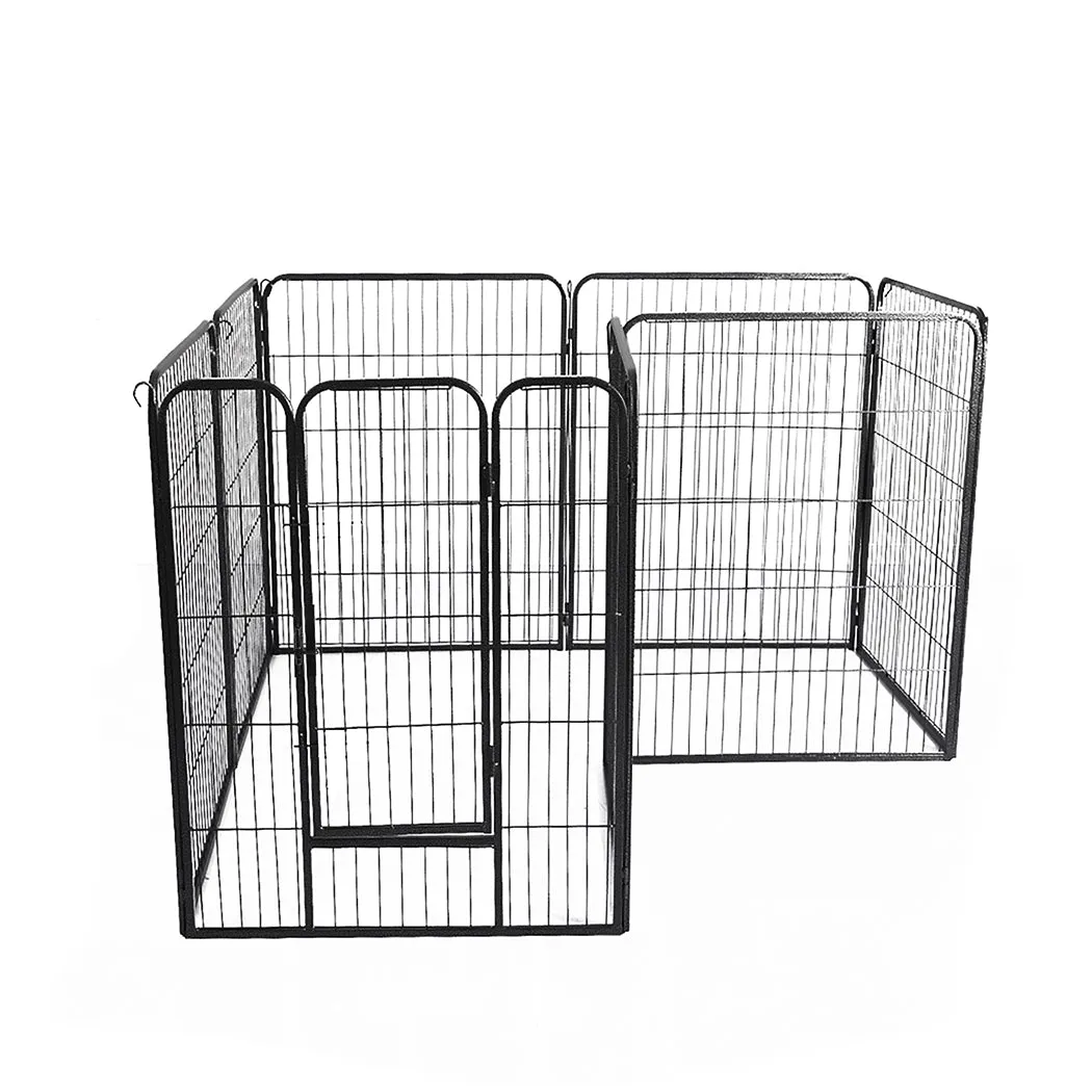 40'' 8 Panel Pet Dog Playpen Puppy Exercise Cage Enclosure Fence Cat Play Pen - Black