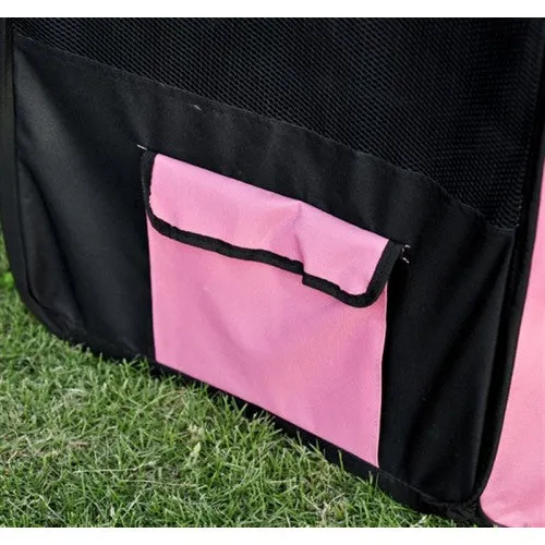 46" Portable Pet Playpen with Carry Bag - Pink