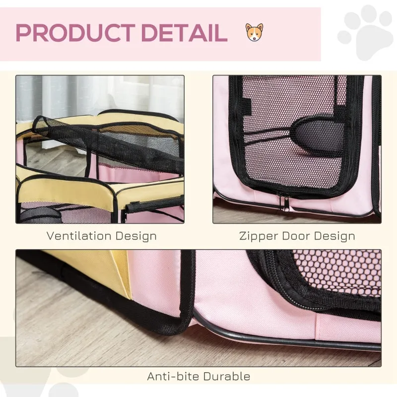 47" Portable Pet Playpen with Carry Bag - Pink