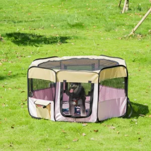 47" Portable Pet Playpen with Carry Bag - Pink