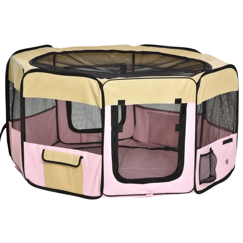 47" Portable Pet Playpen with Carry Bag - Pink