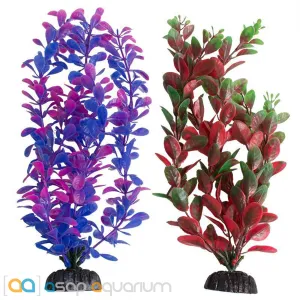 Aquatop Aquarium Plants 2 Pack Purple Pink & Green Red 15" High