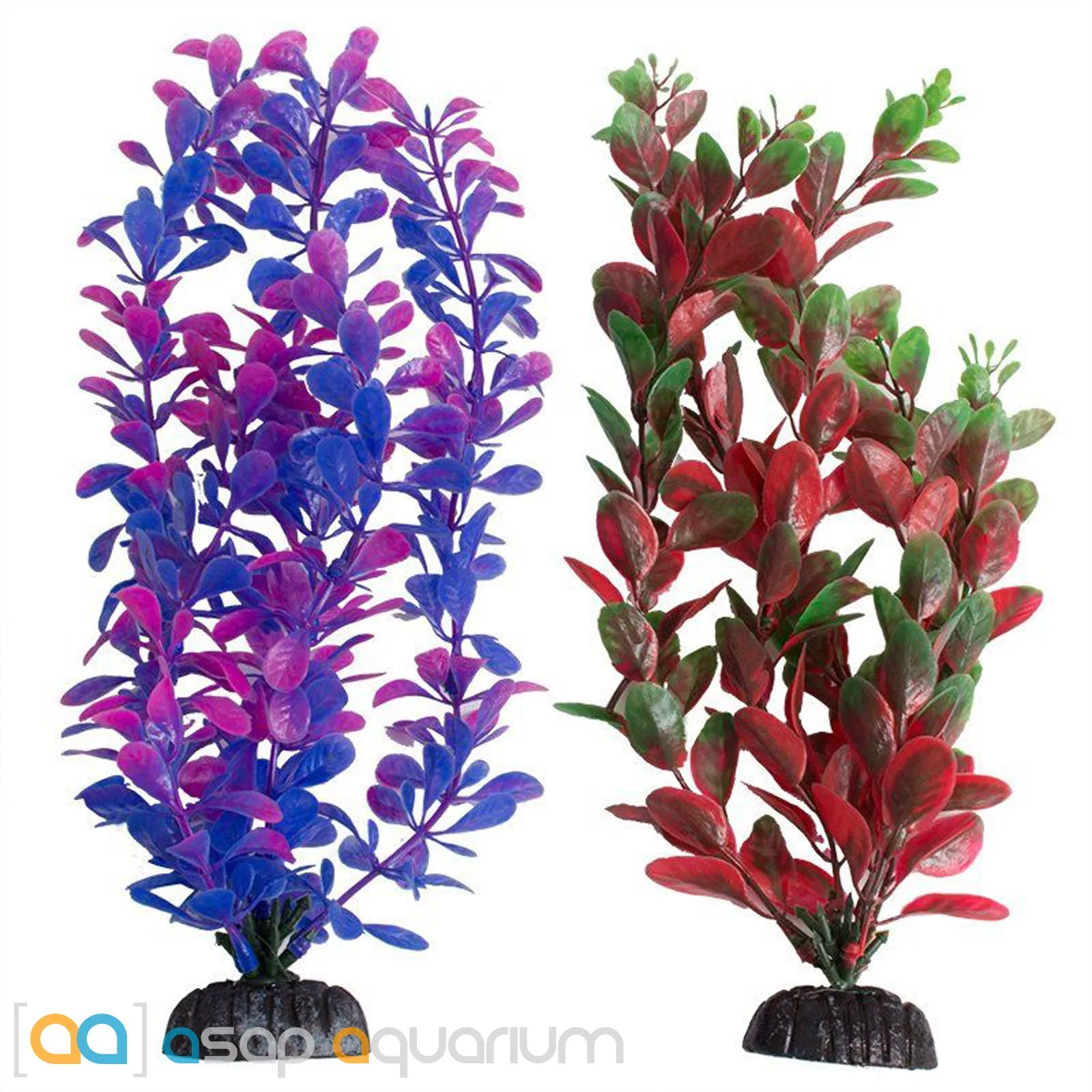 Aquatop Aquarium Plants 2 Pack Purple Pink & Green Red 15" High