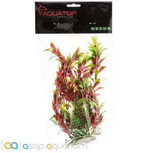 Aquatop Hygro Aquarium Plant Red & Green 9" High with Weighted Base