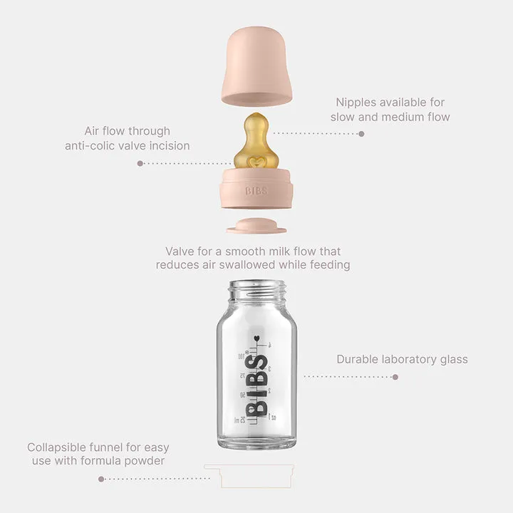 BIBS Baby Glass Bottle Complete Set Latex 110ml