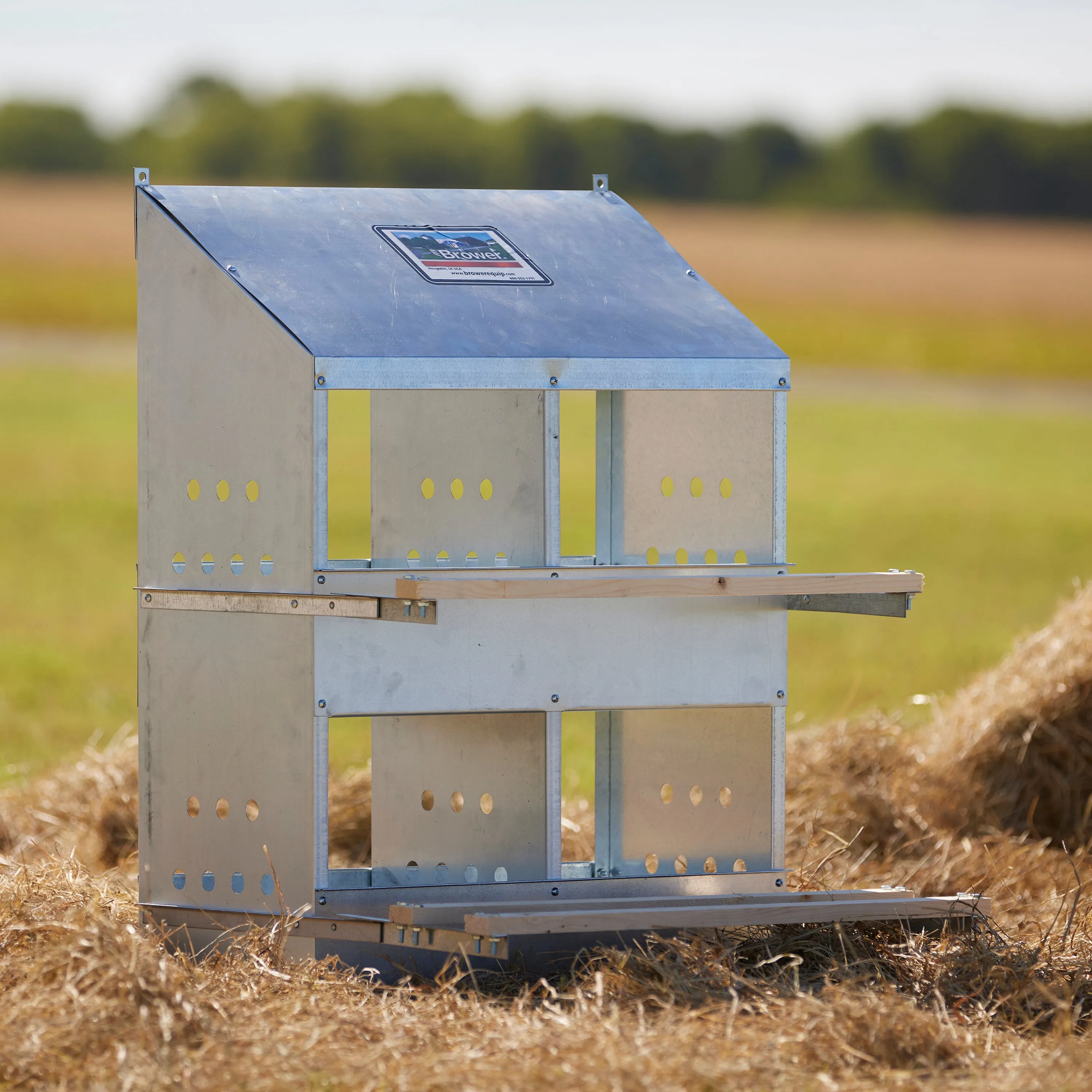 Brower 404B Galvanized Steel 4 Hole 20 Bird Poultry Nest Chicken Brooding Box