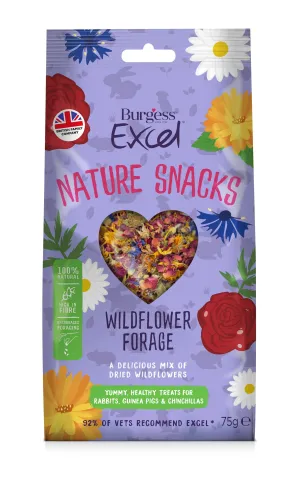 Burgess Excel Nature Snacks Wildflower Forage 6 x 75g - DECEMBER SPECIAL OFFER - 15% OFF