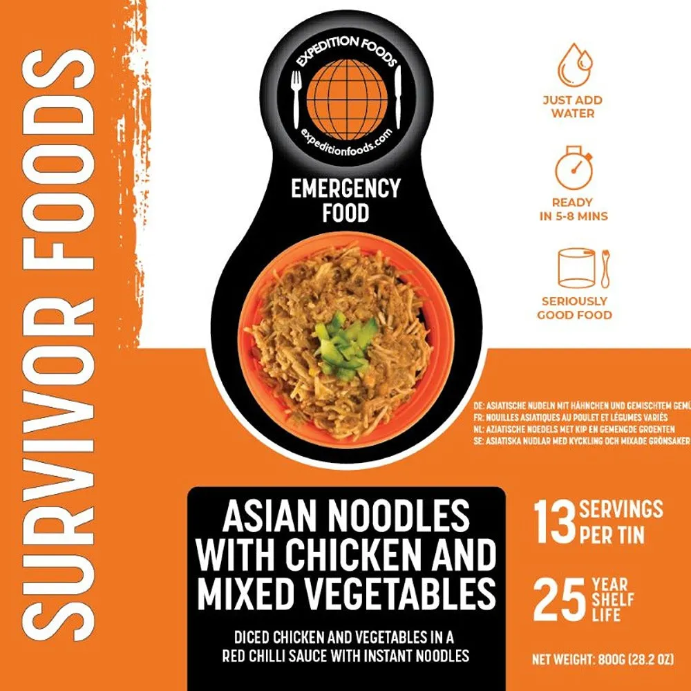 Expedition Foods Asian Noodles with Chicken and Mixed Vegetables (SURVIVOR FOODS RANGE)