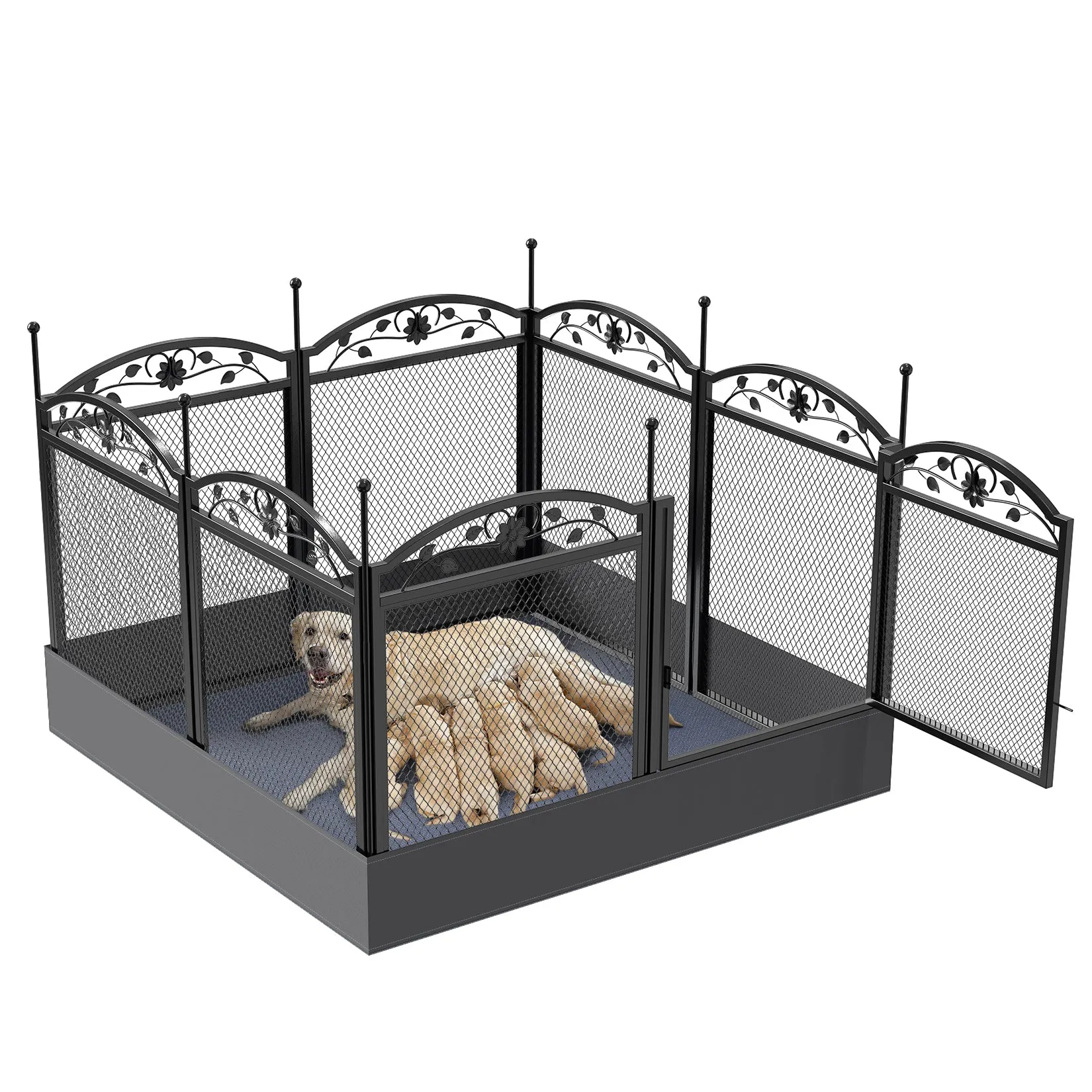 Heavy Duty Puppy Playpen Dog Exercise Cage Pet Playpen Metal Garden Fence