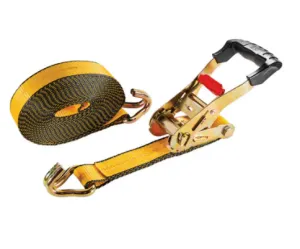 Heavy Duty Ratchet Tie Down with Double J-Hook - 27 Feet x 2 Inches