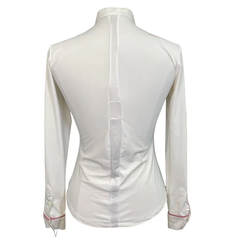 Horse Pilot 'Aerolight' Long Sleeve Show Shirt in White - Women's XS