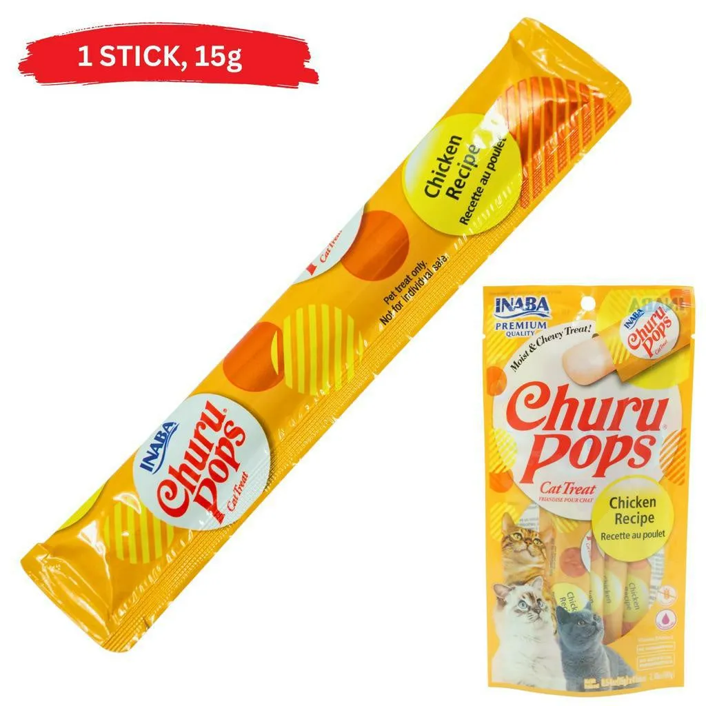 Inaba Churu Jelly Pops Wet Cat Treats 1 Stick, Grain-Free Ciao