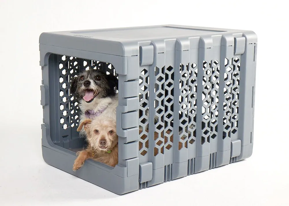 KindTail PAWD® Modern Collapsible Crate For Dogs & Cats (Grey)