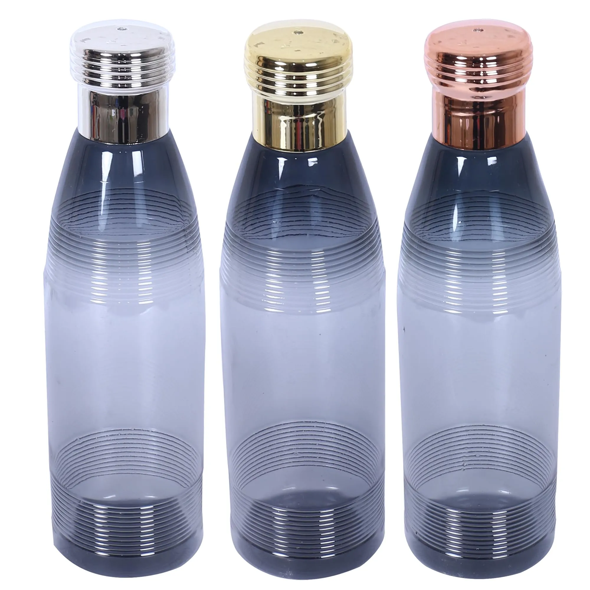 Kuber Industries Water Bottle | Plastic Water Bottles | Refrigerator Water Bottles | Fridge Water Bottles | Drinking Water Bottle | 1 LTR Water Bottle | Set of 9 | Black