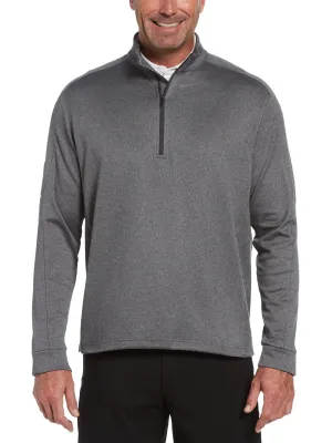 Mens Midweight Waffle Knit 1/4 Zip Pullover