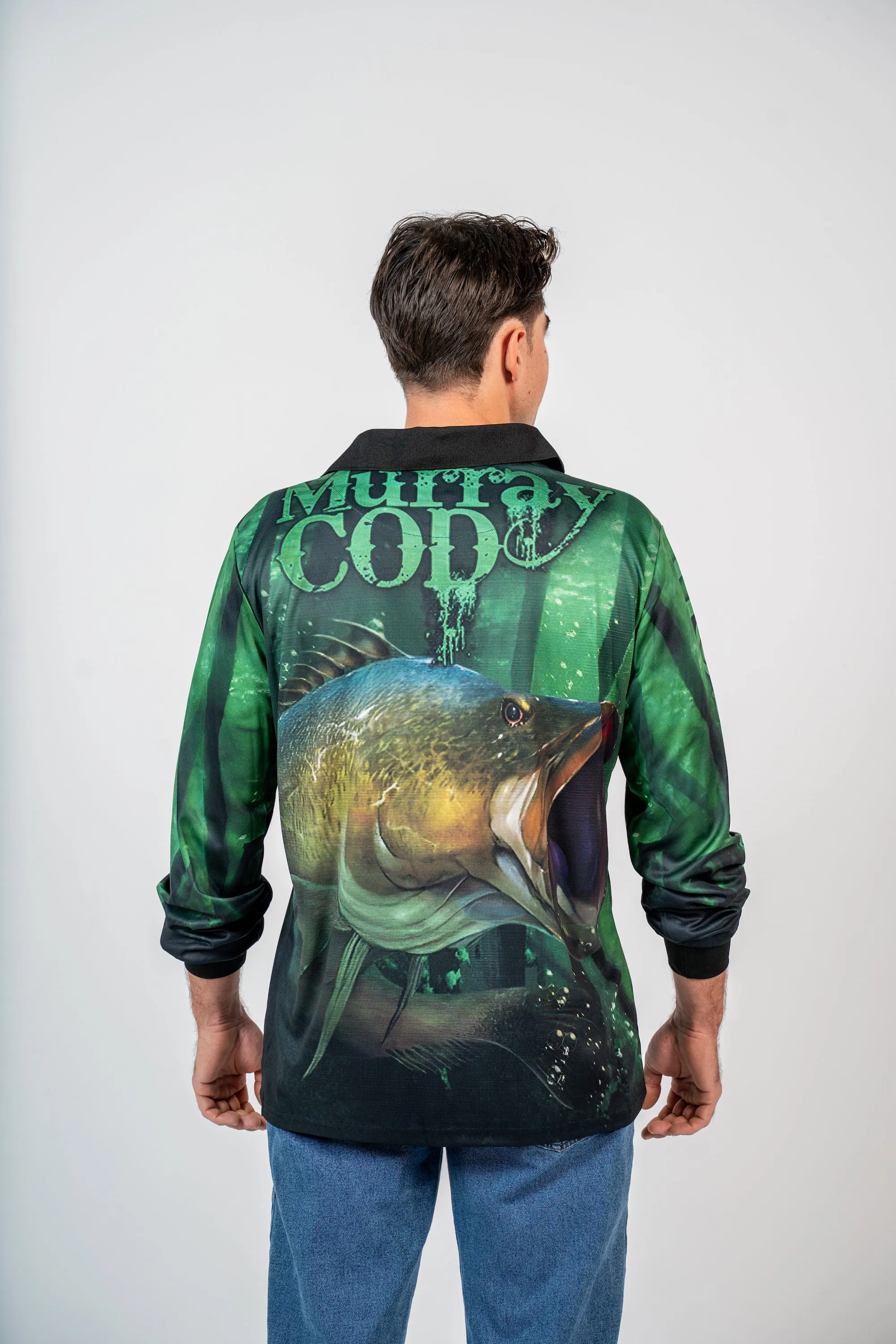 Murray Cod Green Fishing Shirt - Quick Dry & UV Rated