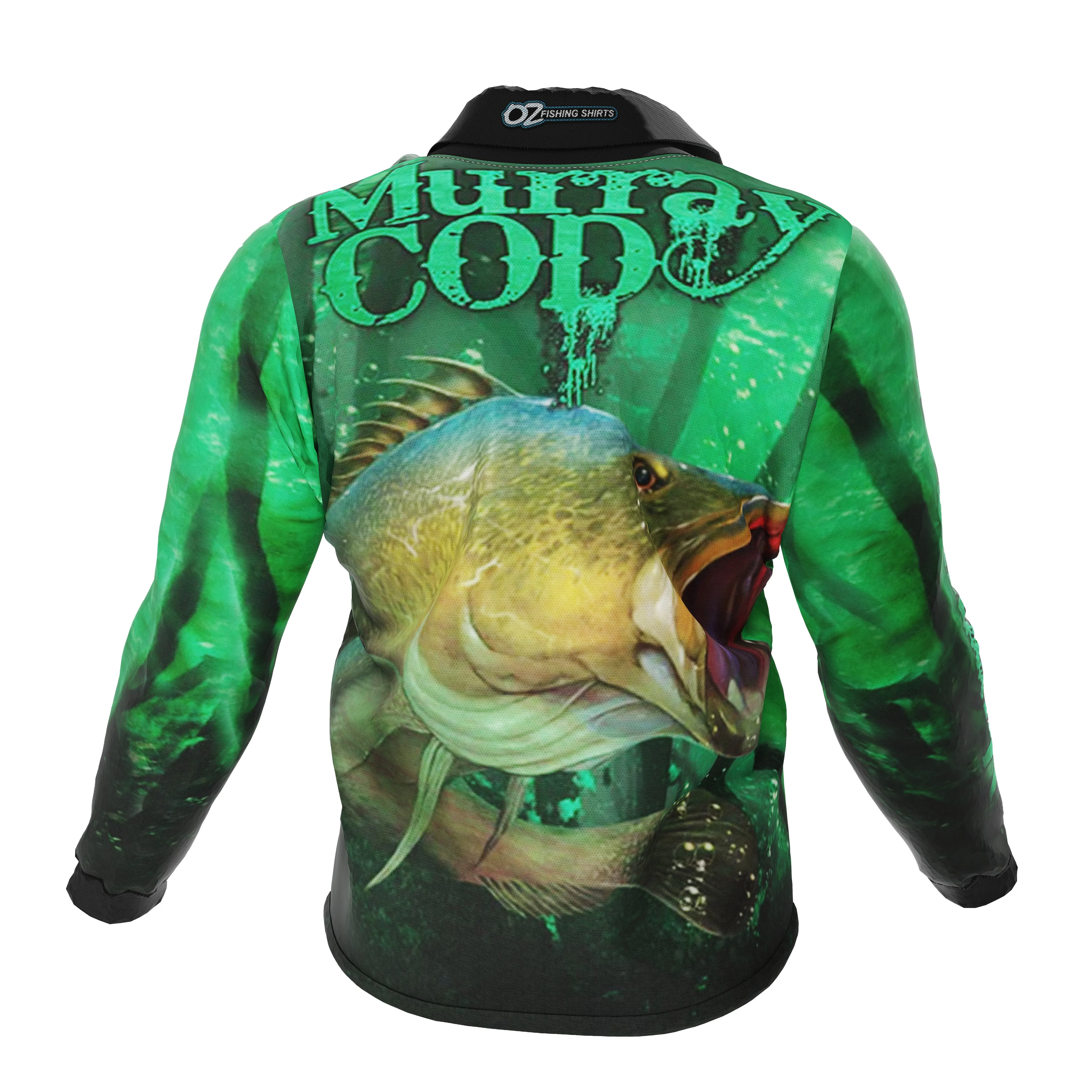 Murray Cod Green Fishing Shirt - Quick Dry & UV Rated