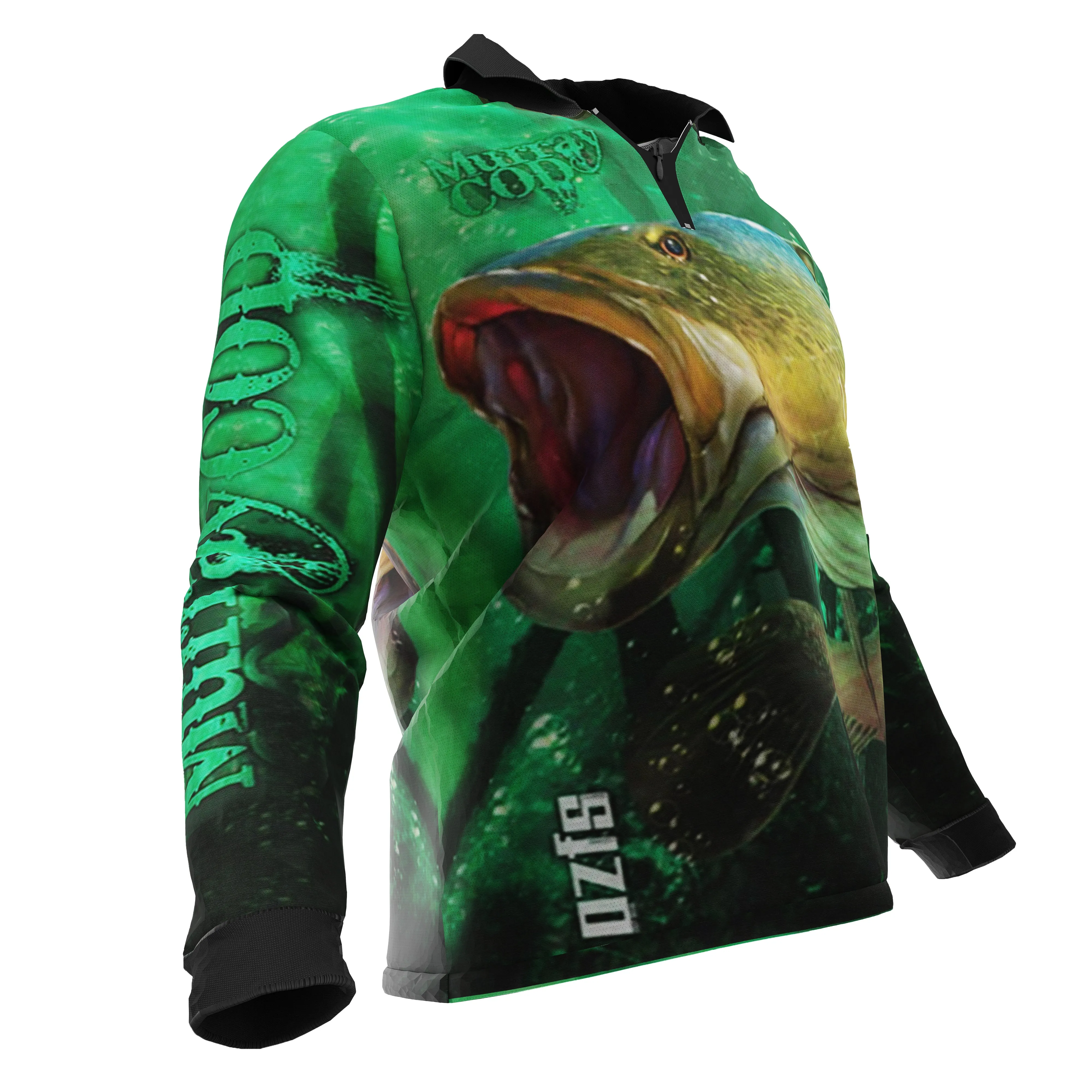 Murray Cod Green Fishing Shirt - Quick Dry & UV Rated