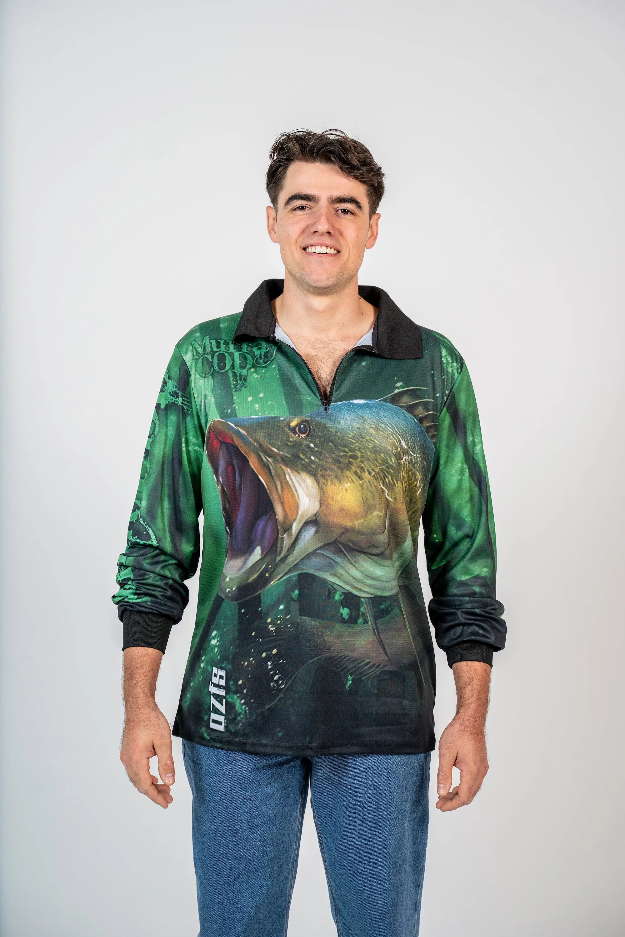 Murray Cod Green Fishing Shirt - Quick Dry & UV Rated