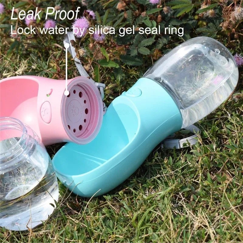 Portable Pet Dog Travel Water Bottle For Small Large Dogs Puppy Cat Drinking Bowl Bulldog Chihuahua Terrier etc Water Dispenser Feeder 350/550ML