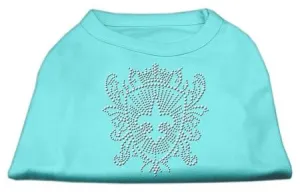 Rhinestone Fleur De Lis Shield Shirts Aqua L (14)