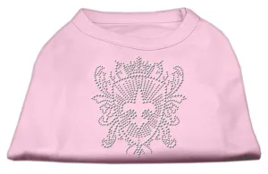 Rhinestone Fleur De Lis Shield Shirts Light Pink XL (16)