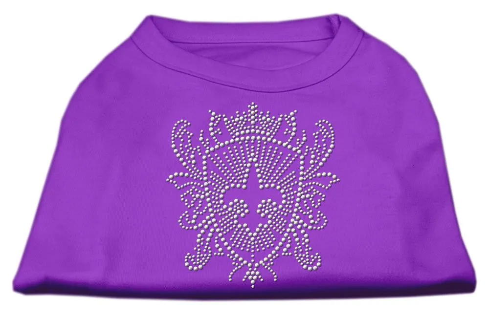 Rhinestone Fleur De Lis Shield Shirts Purple XS (8)