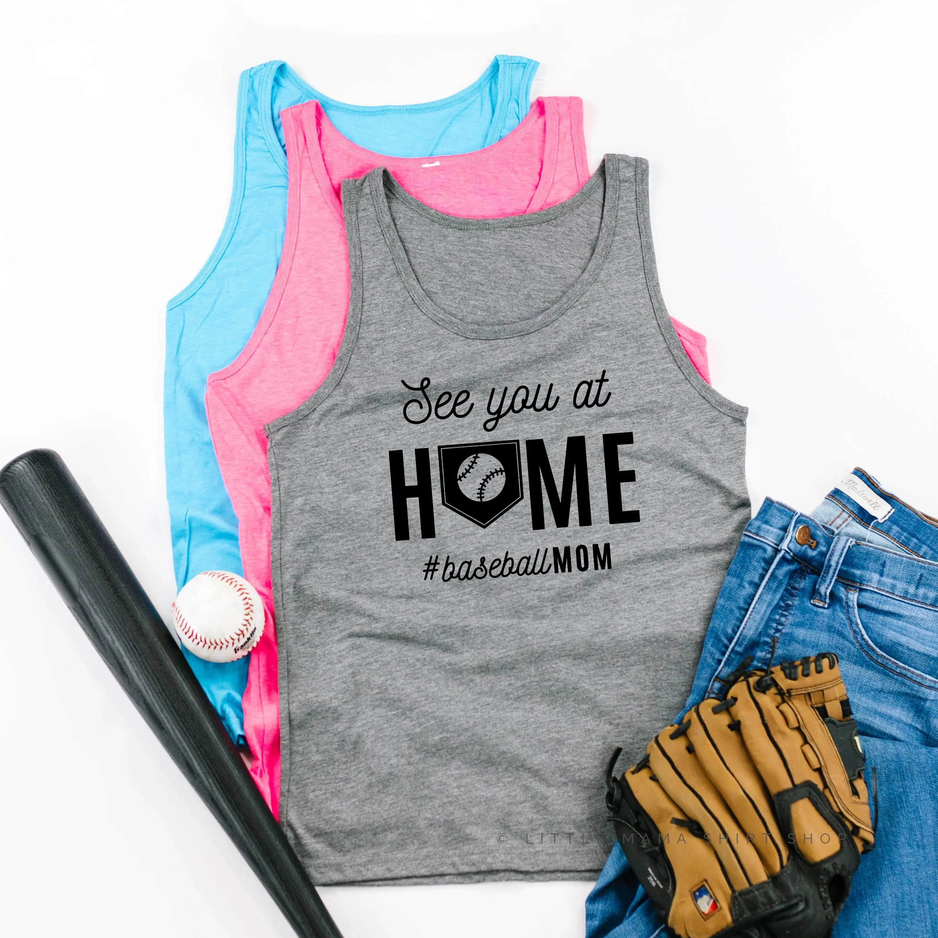 See You At Home #BaseballMom - Unisex Jersey Tank