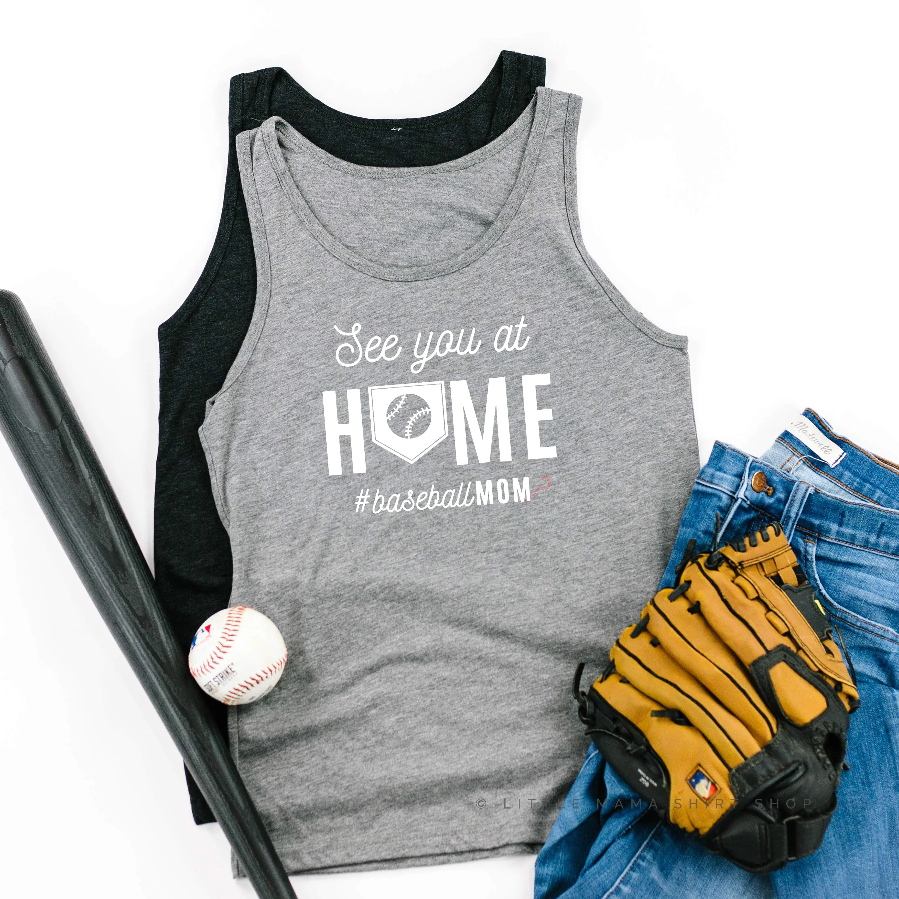 See You At Home #BaseballMom - Unisex Jersey Tank