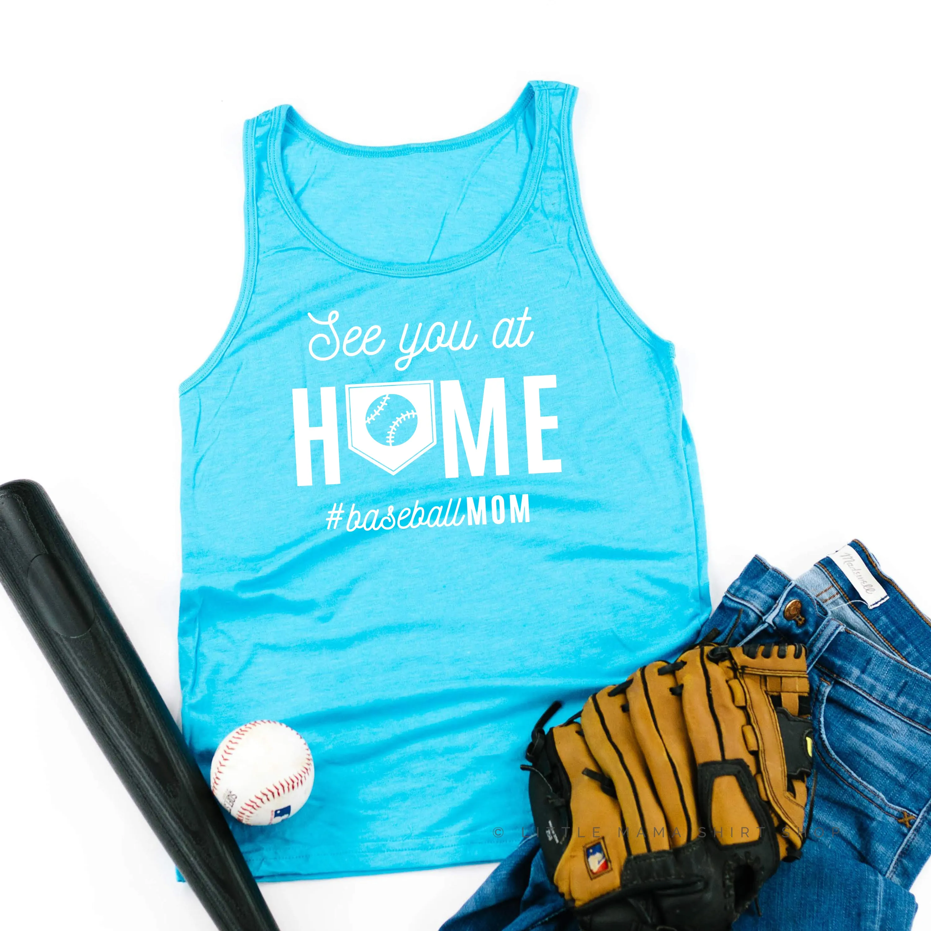 See You At Home #BaseballMom - Unisex Jersey Tank