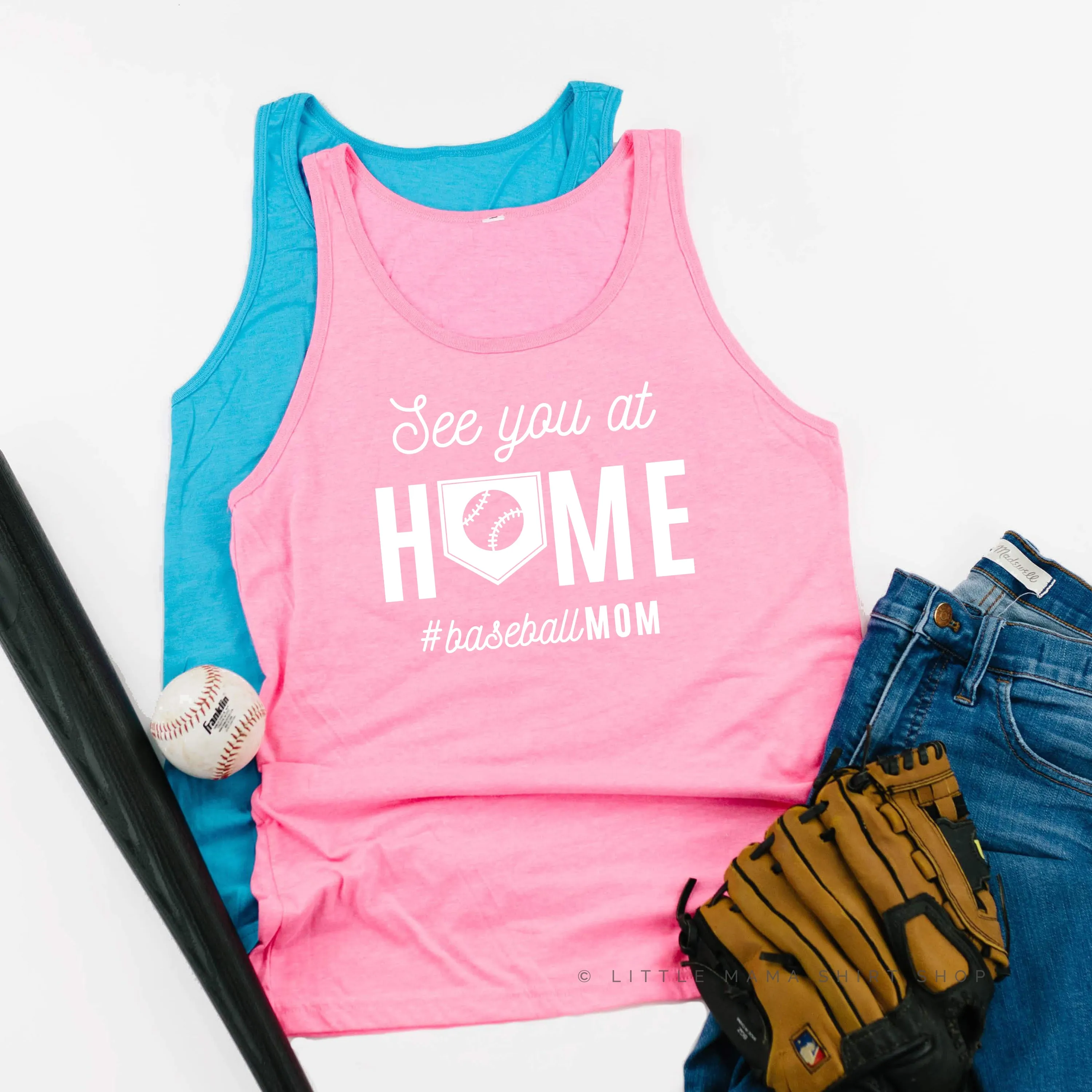 See You At Home #BaseballMom - Unisex Jersey Tank