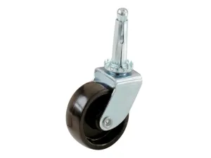 Shepherd Hardware 1-1/4-Inch Plastic Swivel Stem, Silver & Black Caster, 4-Pack