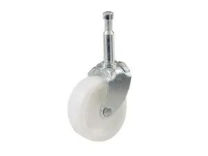 Shepherd Hardware 2-Inch Plastic Swivel Stem, Silver & White Caster, 2-Pack