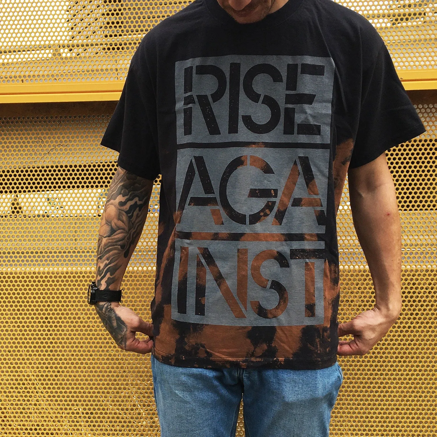 Stacked Stencil T-Shirt (Fire Dye)