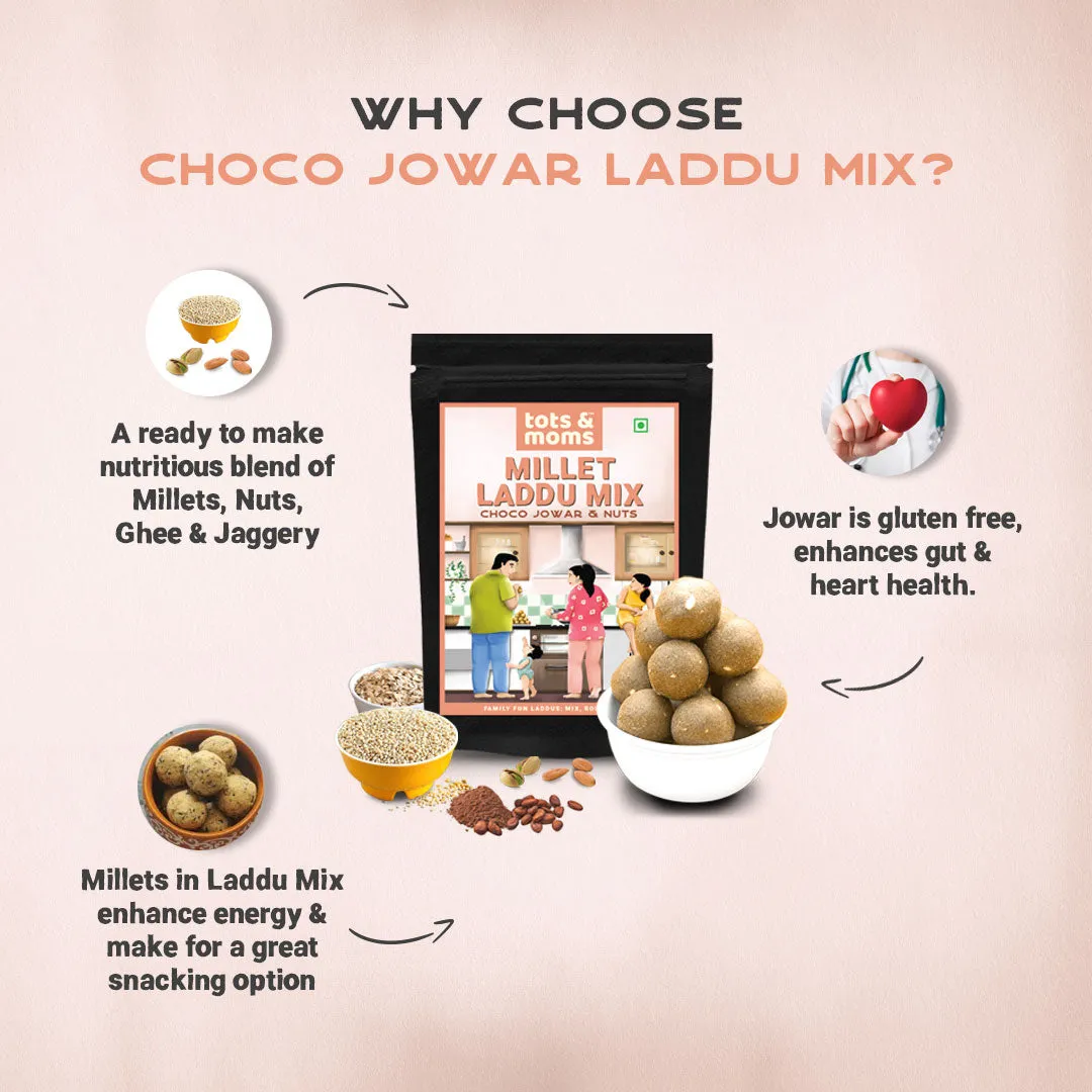 Tots & Moms Laddu Mix | Choco Jowar Ragi & Dry Fruits | Pack of 2 - 250g each