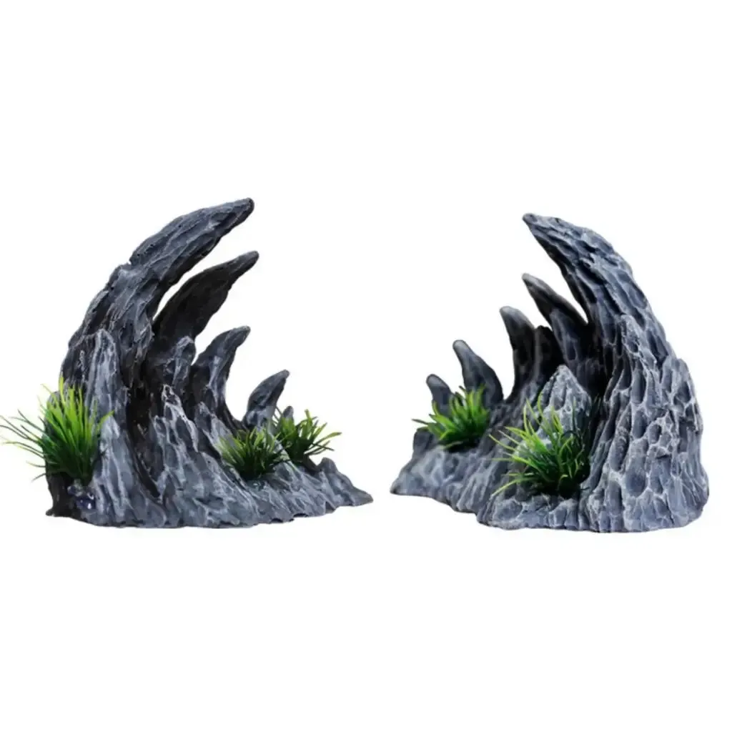 Wavy Canyon Landscaping Fish Tank Simulation Qinglong Stone ( 2pcs Set ) L(R18)