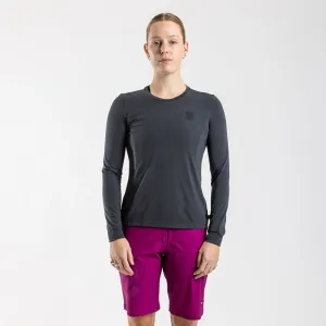 Women's Long Sleeve Merino T Shirt (Charcoal)