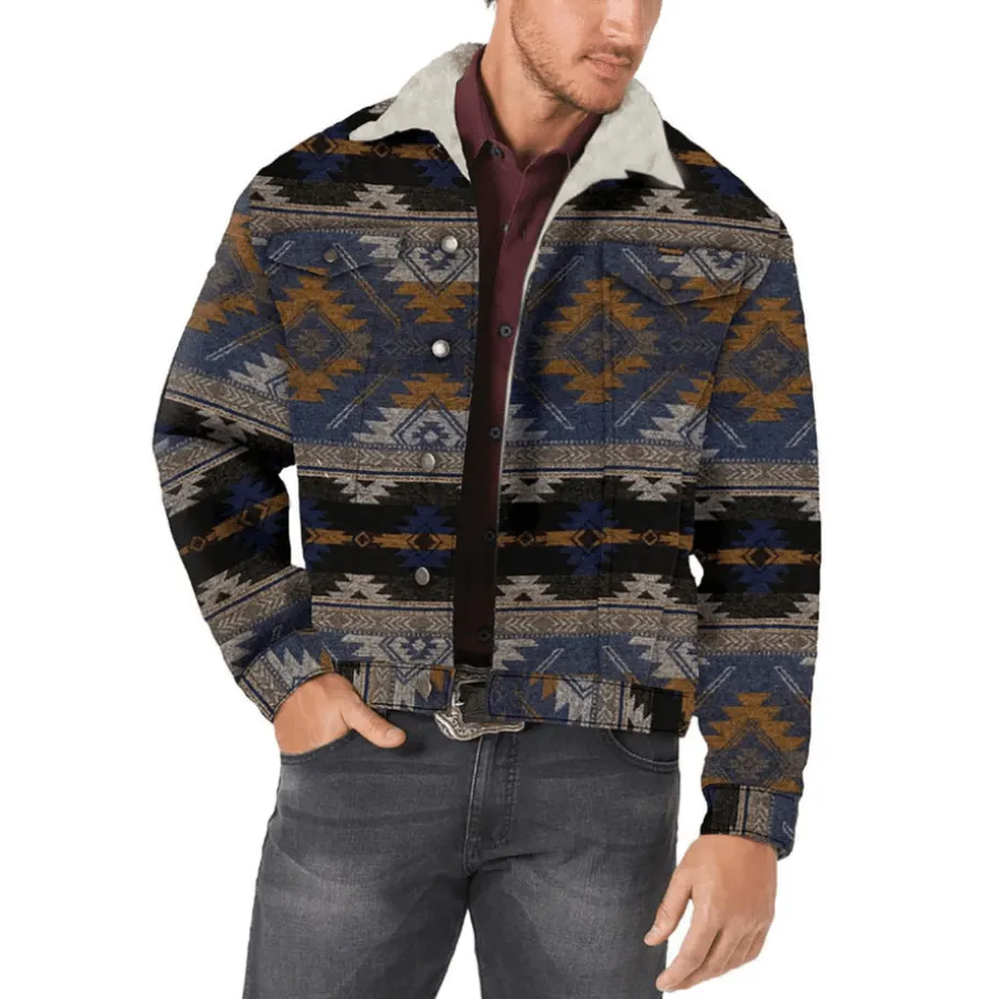 Wrangler Men's Sherpa Lined Jacquard Print Jacket 112318500