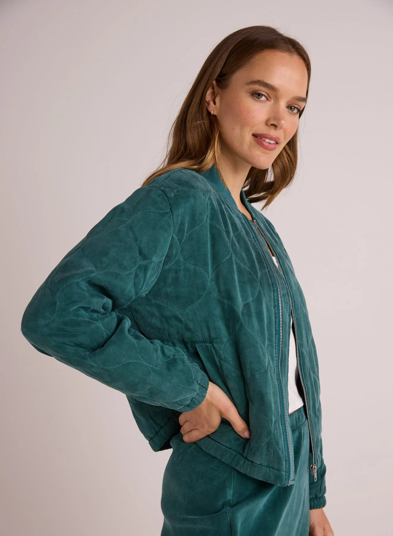 Wynter Quilted Bomber - Hunter Pine