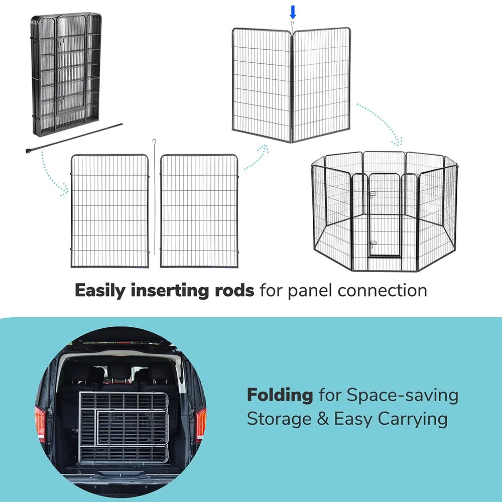 Yescom Heavy Duty Dog Playpen 47" Tall 16-Panel Puppy Pen Metal