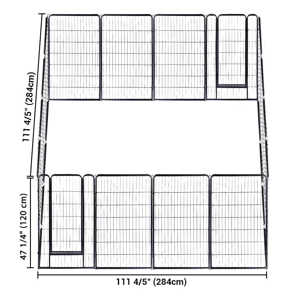 Yescom Heavy Duty Dog Playpen 47" Tall 16-Panel Puppy Pen Metal