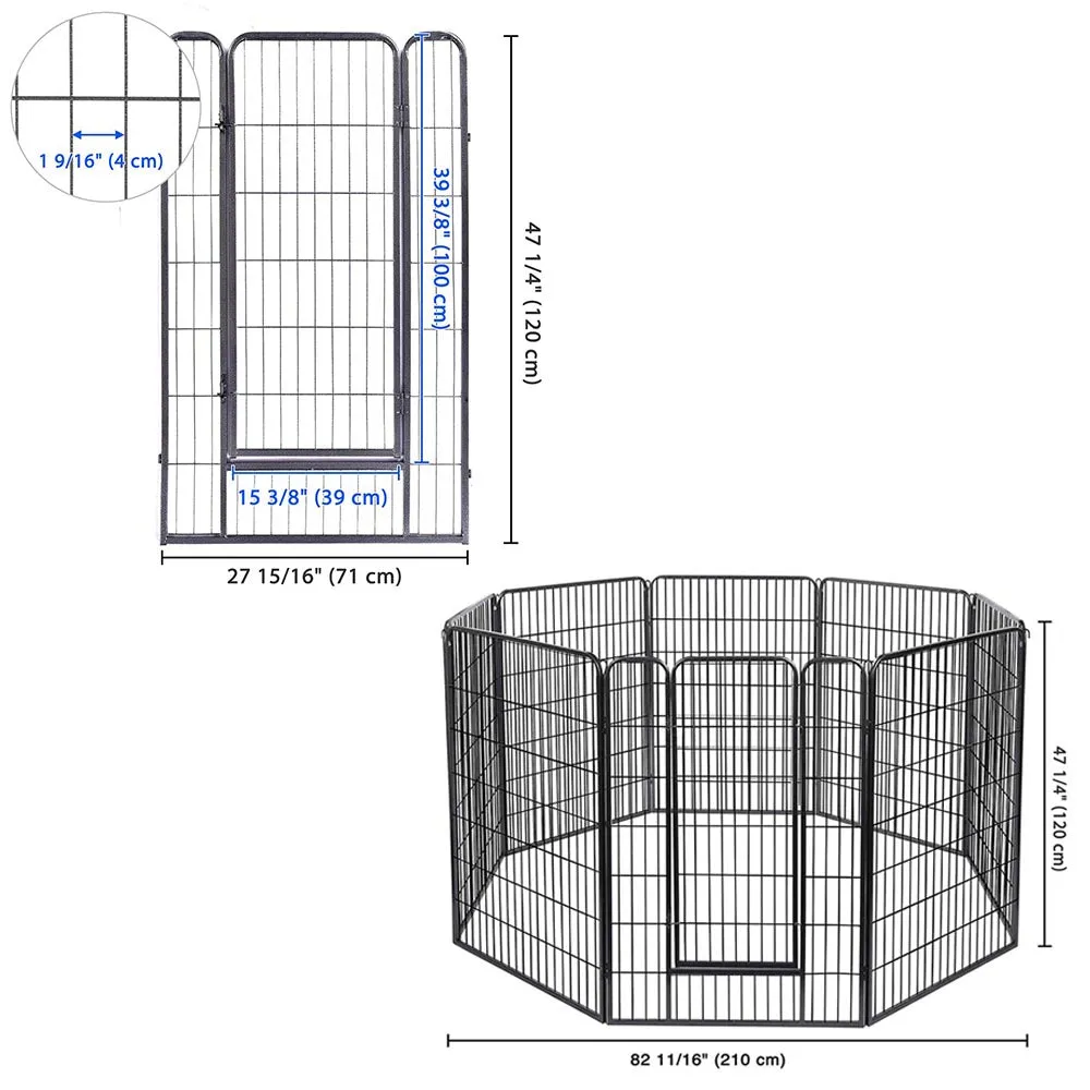 Yescom Heavy Duty Dog Playpen 47" Tall 16-Panel Puppy Pen Metal